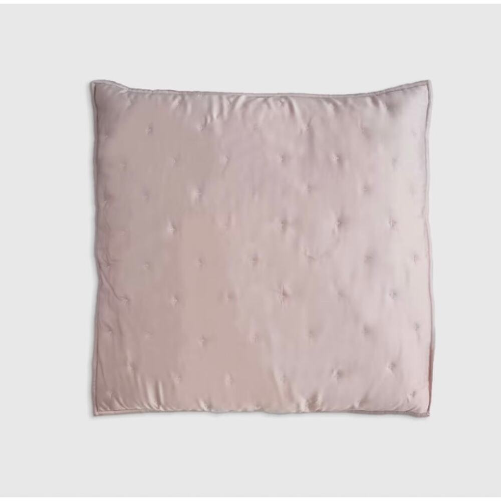 Quince Bamboo Dream Quilted Euro Sham 20"X 20" Sham Light Blush NWOT #30